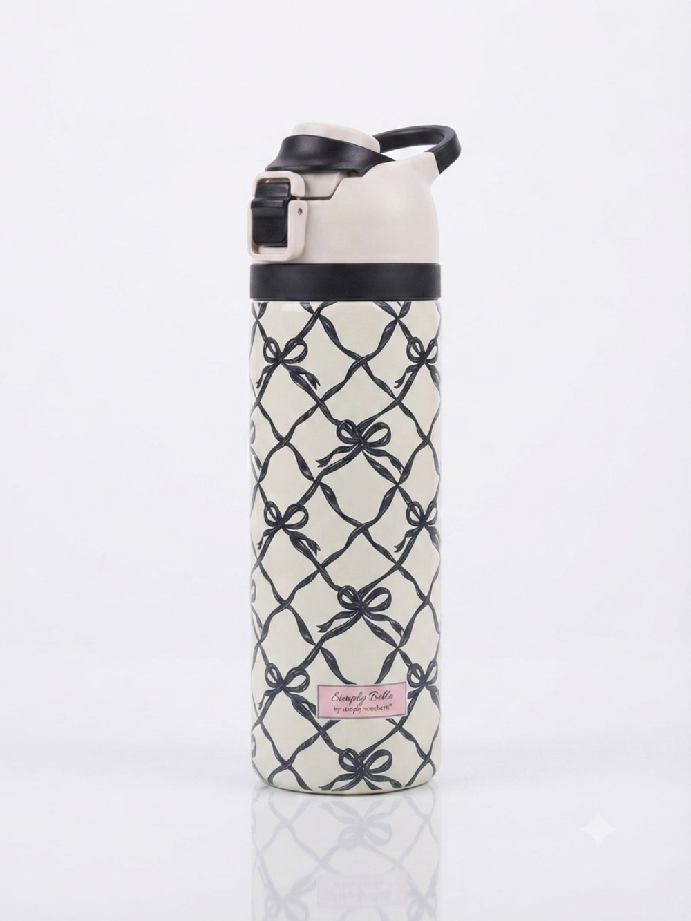 Simply Belle by Simply Southern 24 oz Insulated Water Bottle - Bow Pattern